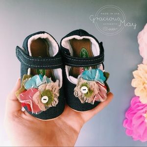 🌟 Gracious May Baby Girl shoes size 4 denim blue